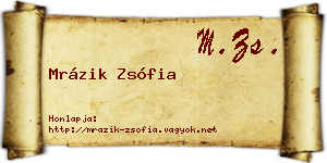 Mrázik Zsófia névjegykártya