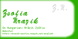 zsofia mrazik business card