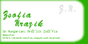 zsofia mrazik business card